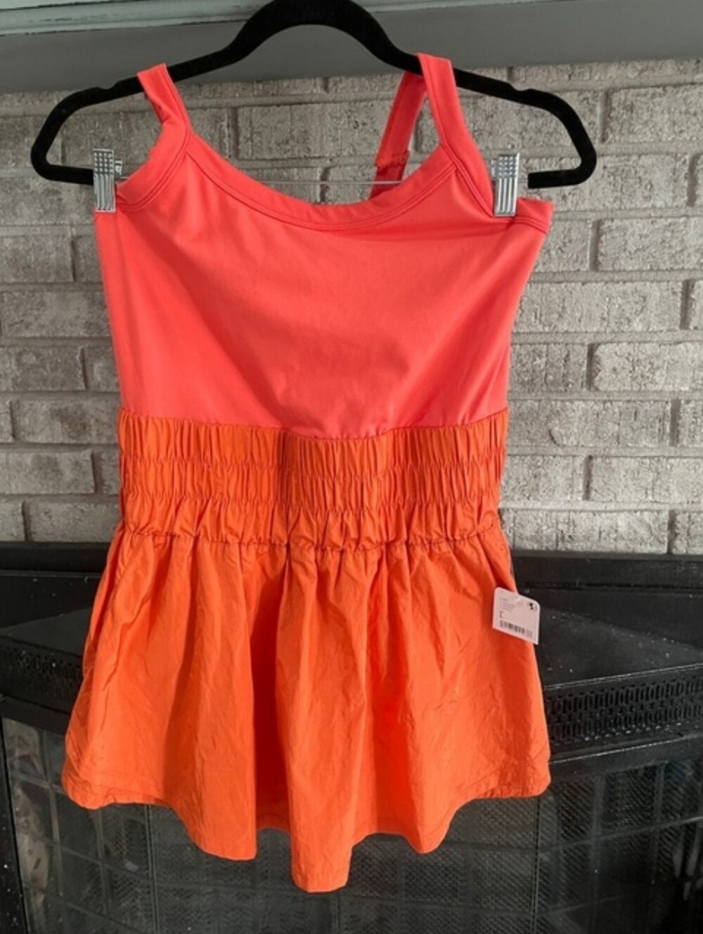 Free People Movement Way Home Orange Skortsie Romper - Picture 2 of 7